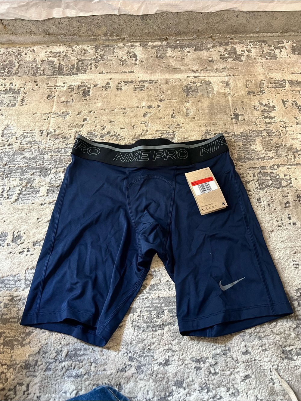 NWT Nike Navy Blue Pro Training Compression Bike Shorts Size Large - Picture 2 of 4